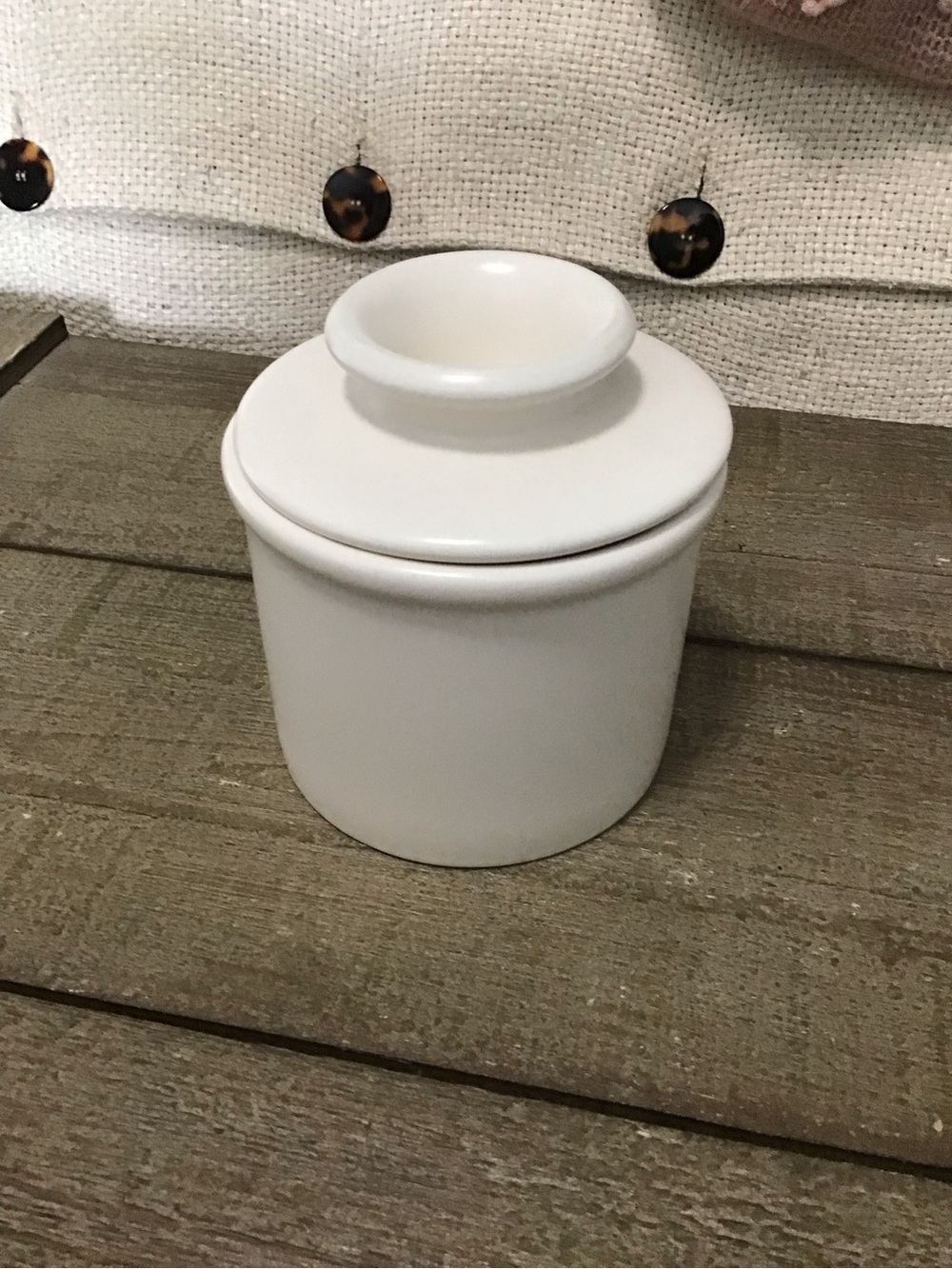 Butter Bell Crock by L. Tremaine off white color NWOT